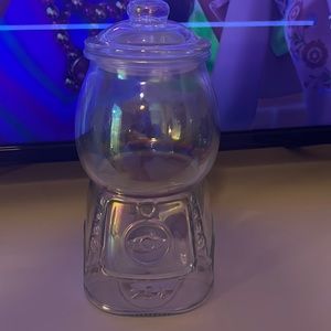 Preppy glass candy gumball jar